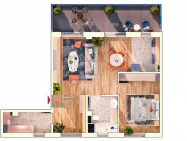 Apartament 2 camere, 61 mp, 15 mp balcon, parcare subterana
