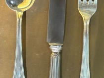 Tacamuri din argint: lingura, cutit si furculita