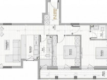 Apartamentde 3 camere, 72,33 mp utili, bloc nou, Calea Moldo