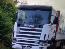 Scania cu macara forestiera si remorca