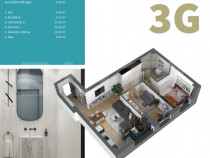 Apartament 3 camere, 63 mp, ansamblu nou, zona Centrala
