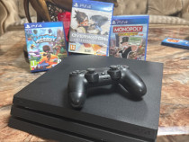 PS4 cu 3 jocuri incarcator și o consola