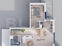 Apartament de lux cu 2 camere, 59,96mp, zona Rediu