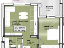 Apartament de vanzare, cu 2 camere, 54 mp, zona Calea Toront