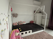 Pat casuta 120x200 + Saltea + accesorii
