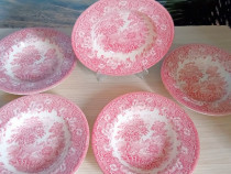 Set 5 farfurii de supa portelan englezesc