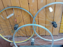 Roti fata mtb 26 si Roti spate jante duble butuci Shimano Deore