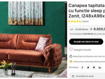 Canapea tapitata cu stofa, extensibila