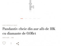 Pandant cheie TEILOR aur alb 18K diamante de 0.08ct