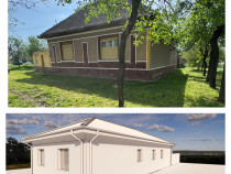 Casă cu proiect de extindere 696 mp teren Pecica, Jud. Arad