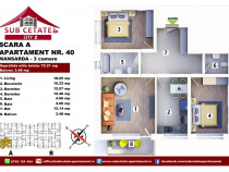 Apartament cu 3 camere decomandat 72 mp + balcon
