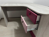 Set mobilier cameră tineret – pat + birou în L, stare bună