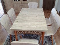 Vând masă extensibilă cu scaune