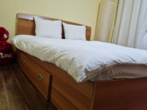 Pat dormitor 163/200, cu ladă depozitare, stare foarte bună