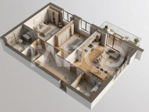 Apartament 3 camere renovat ultra modern cu balcon zona Tu
