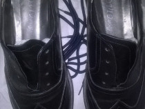 Pantofi de dama din piele naturala Oxford-black