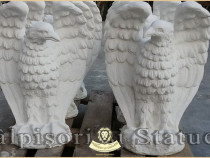 Set statuete vulturi, alb marmorat model S13.