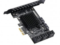Adaptor porturi SATA3 (2, 4, 6, 8) de la PCIe x1 - SSD / HDD