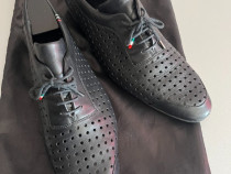 Pantofi vara barbatesti Moschino 43 piele negre aerisit
