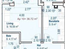 Apartament 1 camera FINISAT dec sup.37 mp cu parcare inclusa Floresti