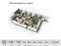 Apartament 3 camere ,94 mp, zona Centrala in cel mai exclusi