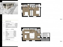 Apartament pe doua niveluri, 3 camere, 97 mp, terasa de 5,8