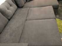 Canapea extensibilă gri 3-4 locuri stil nordic