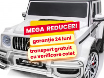 Masinuta Electrica Copii 2-8 Ani Mercedes G63 XXL 2 Locuri 4x4 Alb