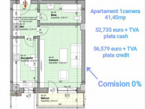 Apartament 1 camera, 41,45 mp, decomandat, Galata Iasi Sos.