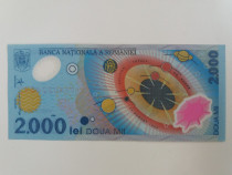 Bancnota 2000 lei cu eclipsa totala de soare