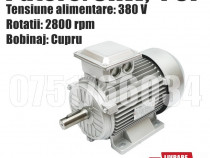 Motor Electric Trifazic 3KW 380V Bobinaj Cupru Carcasa Aluminiu + Livr