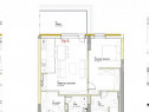 Apartament cu 2 camere, 63.67 mp, dressing, terasa 12.78 mp,