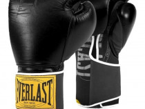 Manusi box din piele premium Everlast 1910 Classic 12oz, noi, negre