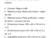 Set masa si scaune bucătărie, 5 piese