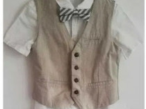 H&M Set 3 piese baieti 8-9 ani: Camasa cu Vesta si Papion