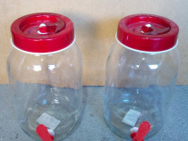 Dispenser din sticla transparenta cu capac 3Lx2buc. -noi