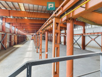 Hală industrială cu pod rulant și parcare betonată