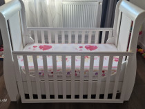 Pătuț 3în1 bebelusi/Pat Junior/Sofa chic și scaun de servit masa