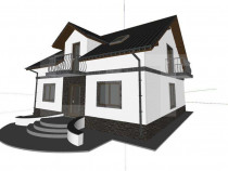 Proiect casă cu mansardă, 148 mp utili, teren 514 mp &ndash; T