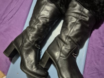 Cizme dama piele naturala imblanite, CESARINI, Romania, marime 41