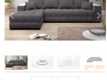 Vand coltar gri cu crem