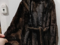 Haina de blana elegantă ecologica maro cu gluga