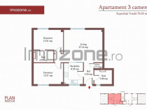 3 camere cu CURTE si PARCARE proprie, 75 MP, FINISAT MODE...