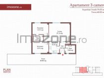 3 camere cu CURTE si PARCARE proprie, 75 MP, FINISAT MODE...