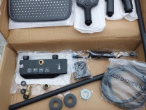 Set duș termostatic complet negru, design modern pătrat, Piano Key