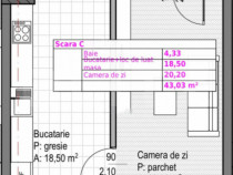 Apartament cu 1 camera + bucatarie inchisa, Soporului &ndash; ap