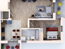 Apartament cu 2 camere, 52,5mp, Unirii Green Properties