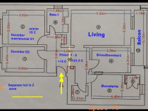 Apartament bd. 1 Decembrie 1918,4 camere 82mp,bloc 1985 Beton+BCA+EPS