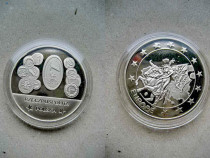 A197-UNC-Medalia 1 Euro aniversara cu monedele Polonia.