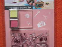 Stampile silicon "Vintage" Craft Set Stamps -19 piese-cadou